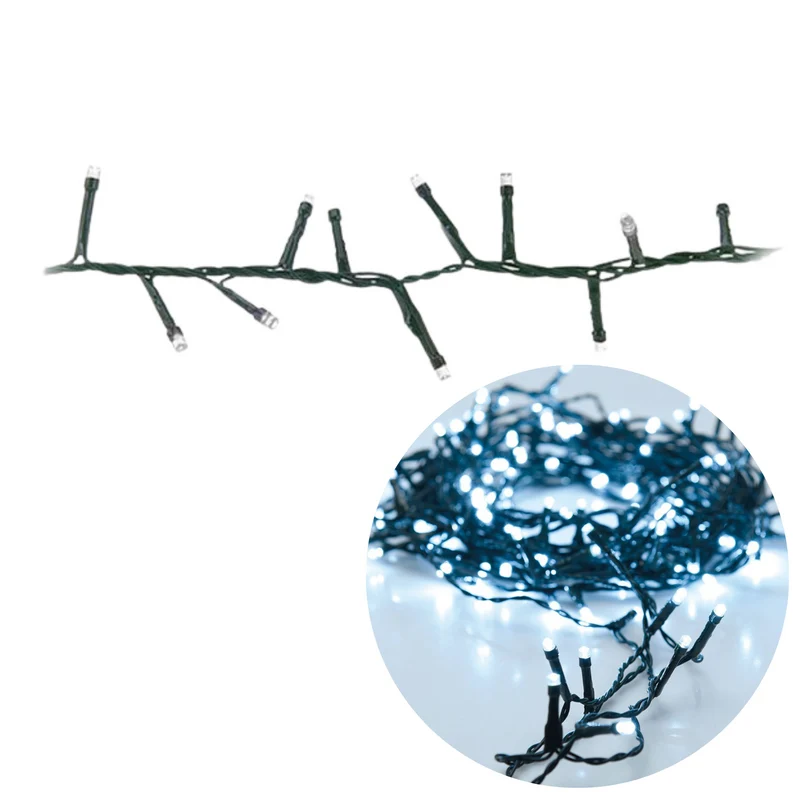 Cheqo® Kerstboomverlichting - Micro Clusterverlichting - Kerstlampjes - Led Verlichting - Kerstverlichting voor Binnen en Buiten - Met Haspel - 1250 LED - 25 Meter - Met Timer - Wit