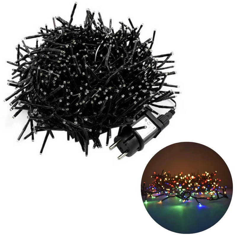 Cheqo® XL Kerstboomverlichting - Clusterverlichting - Kerstlampjes - Led Verlichting - Kerstverlichting - 3000 LED - 22 meter - Binnen en Buiten - Multicolor