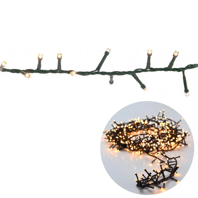 Cheqo® Kerstboomverlichting - Micro Clusterverlichting - Kerstlampjes - Led Verlichting - Kerstverlichting voor Binnen en Buiten - 700 LED - 14 Meter - Extra Warm Wit