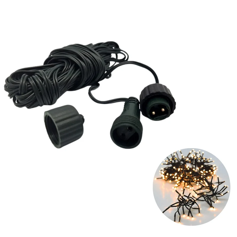 Cheqo® Koppelbare Kerstverlichting - Koppelstuk voor Kerstverlichting - Verlengsnoer - Voor Binnen en Buiten - 5 Meter