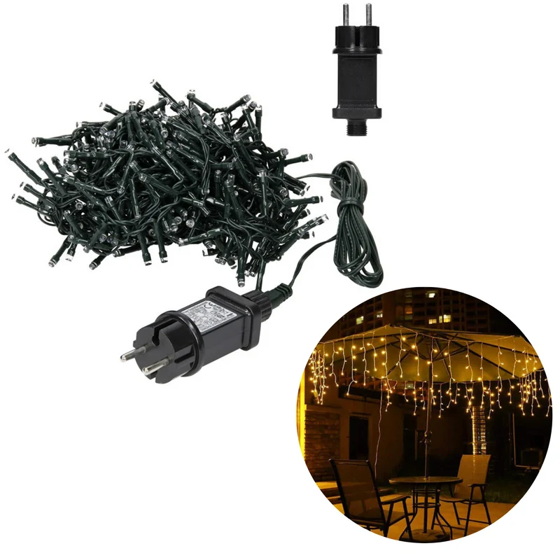 Cheqo® IJspegel Verlichting voor Buiten en Binnen - Lichtgordijn - Gordijnverlichting - Kerstverlichting - Ijspegelverlichting - 90 LED's - 3 meter - warm wit