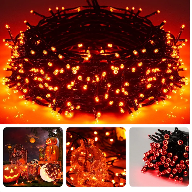 Cheqo® Kerstverlichting - Kerstboomverlichting - Kerstlampjes - Sfeerverlichting - LED Verlichting - Voor Binnen en Buiten - Tuinverlichting - Feestverlichting - Lichtsnoer - Rood - Timer - 120 LED's - 9M - 8 Lichtfuncties