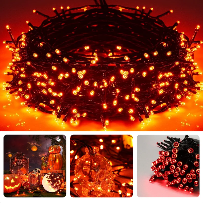 Cheqo® Kerstverlichting - Kerstboomverlichting - Kerstlampjes - Sfeerverlichting - LED Verlichting - Voor Binnen en Buiten - Tuinverlichting - Feestverlichting - Lichtsnoer - Rood - 6M - 80 LED's - Timer - 8 Lichtfuncties