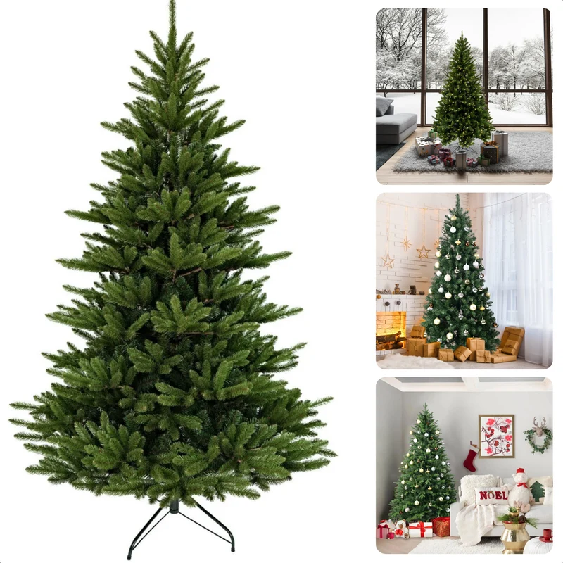 Cheqo® Luxe Kunstkerstboom 150 cm - PVC Groen - Kerstboom met 753 Takken - Metalen Standaard