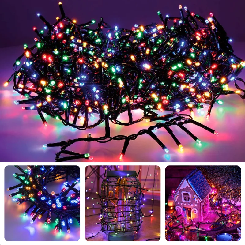 Cheqo® LED Kerstverlichting - Kerstboomverlichting - Kerstlampjes - 80 LED - 6 Meter - Multicolor - Binnen en Buiten - Energiezuinig