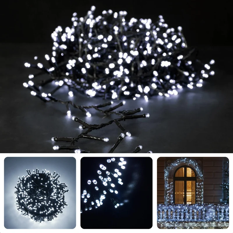 Cheqo® LED Kerstverlichting voor Buiten - Kerstlampjes - kerstboomverlichting - 120 Lampjes - 9 Meter - Wit - Binnen en Buiten