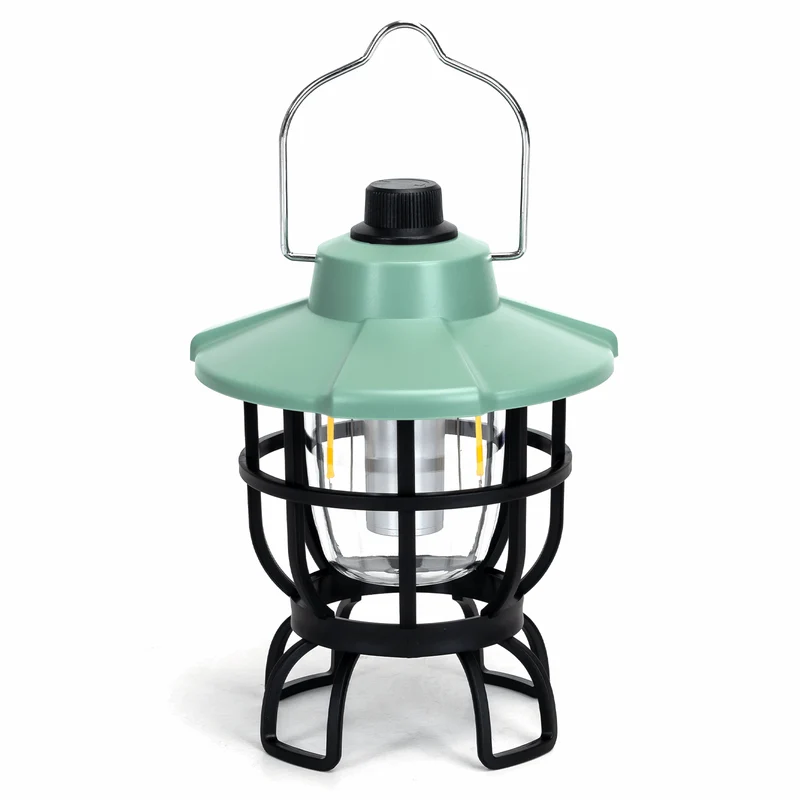 Noodlamp met Handvat - LED Tentlamp Oplaadbaar USB-C - Warmwit/Daglichtwit licht - Mintgroene body - Camping & Noodverlichting
