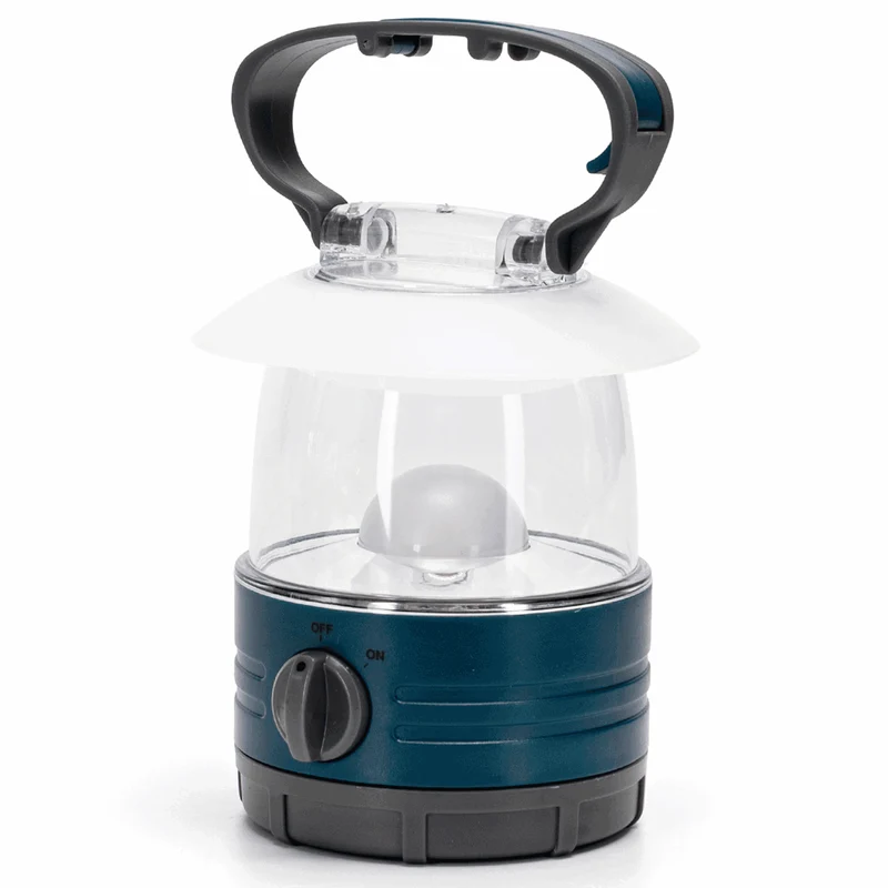 Noodlamp met Ophanghaak - LED Tentlamp op Batterijen (exclusief) - Daglichtwit licht - Blauwe body - Camping & Noodverlichting