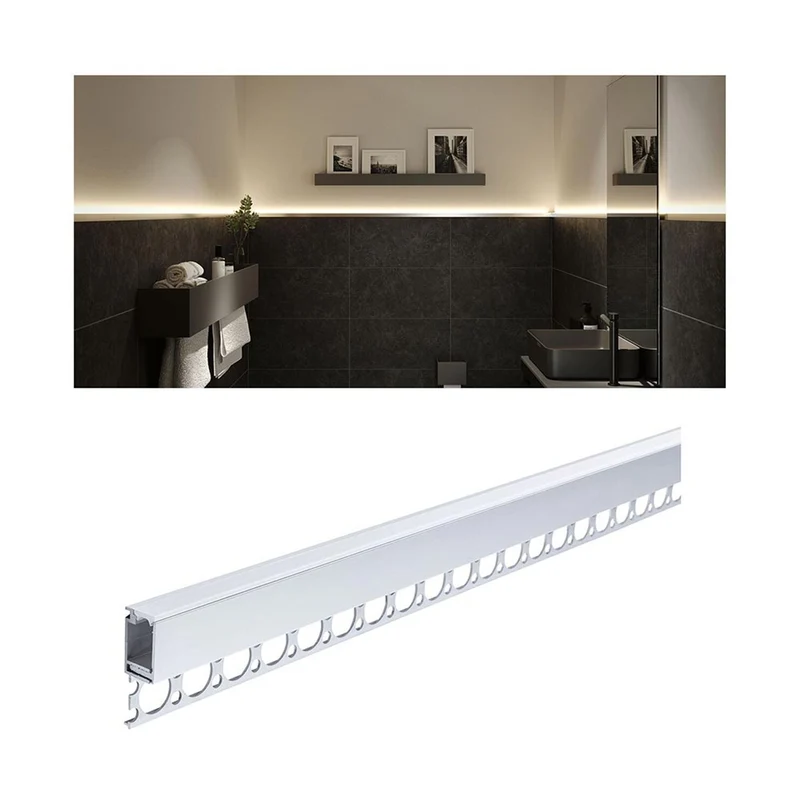 LumiTiles LED Strip Einbauprofil Top 2m Alu-Eloxiert Satin