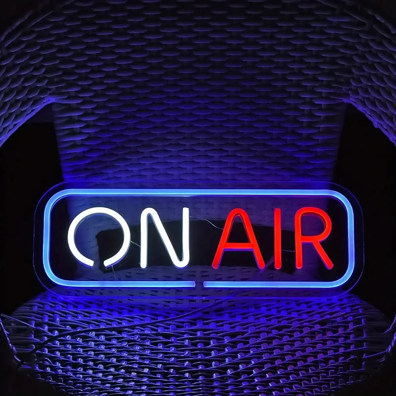 ON AIR LED Neon Sign - USB Powered, Flexible Silicone LED, Acrylic Backing