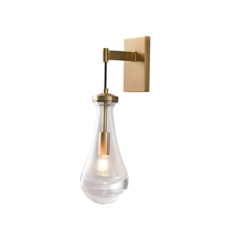 Moderne Messing Glazen Druppel Wandlamp | Luxe Wandverlichting Voor Interieur