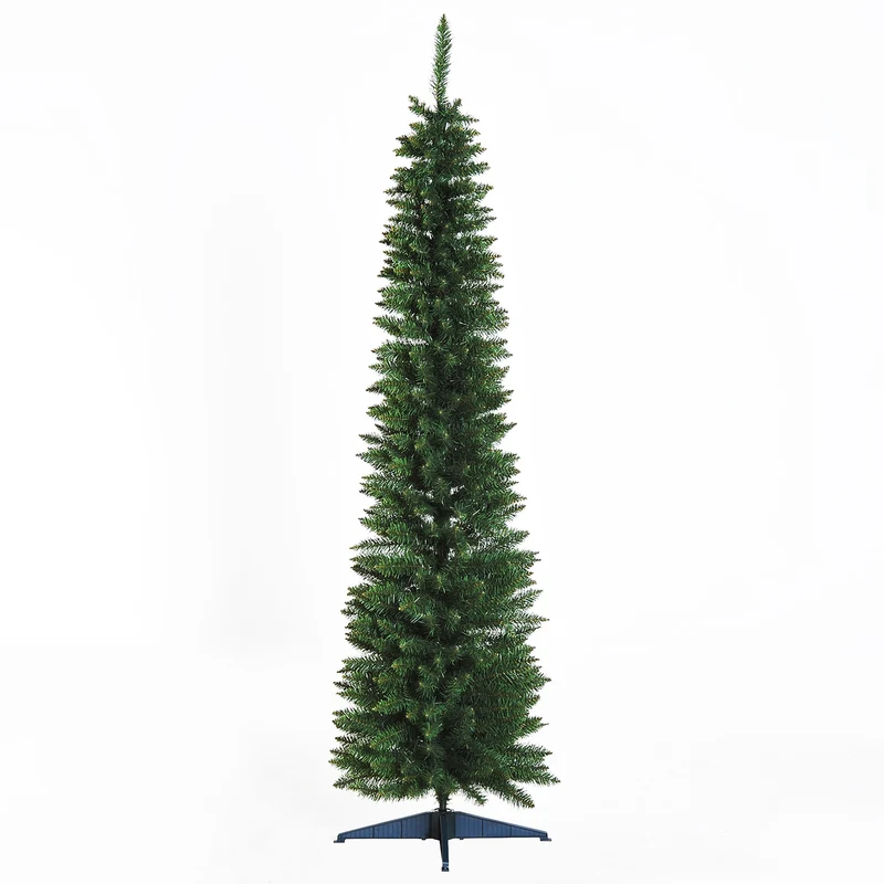 Smalle kunstkerstboom 180 cm penciltree ideaal voor smalle ruimtes groen