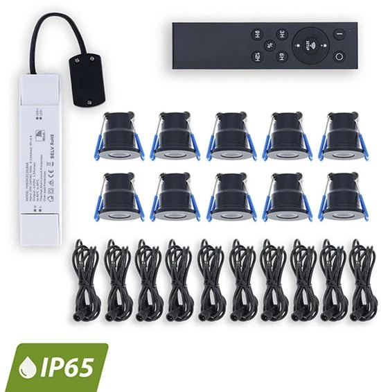 INBOUWSPOTS TOLOS | SET 6 STUKS | MET AFSTANDBEDIENING | WIT