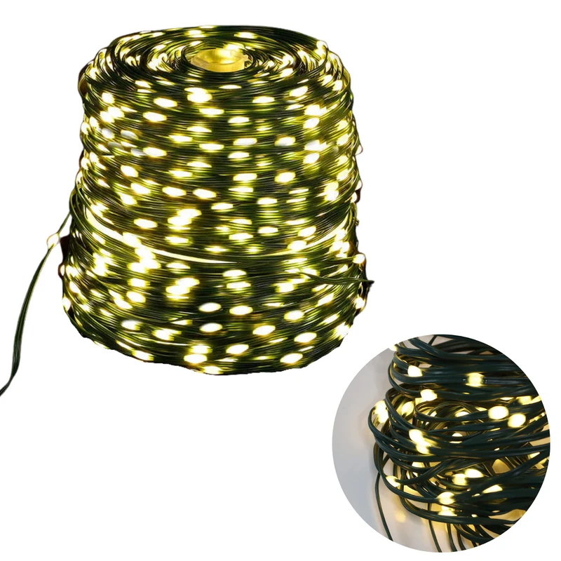 Cheqo® Draadverlichting - Kerstverlichting - Kerstlampjes - Kerstboomverlichting - Lampjes Slinger - Lichtsnoer - LED Lampjes voor Binnen en Buiten - 18 Meter - 600 LED - Extra Warm Wit