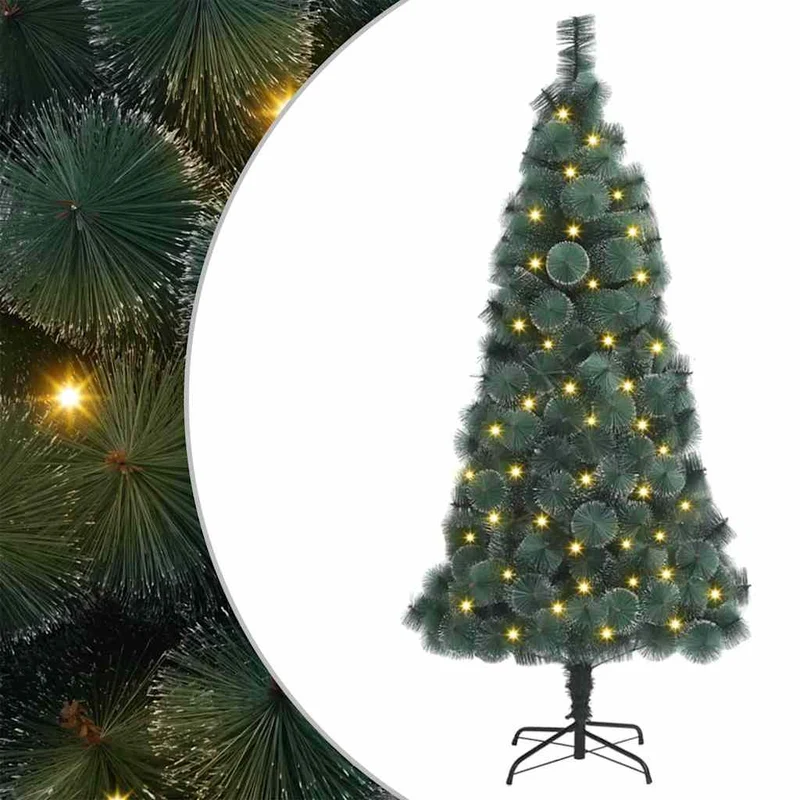 vidaXL Kunstmatige Kerstboom LED & Ballenset Groen 150 cm PET