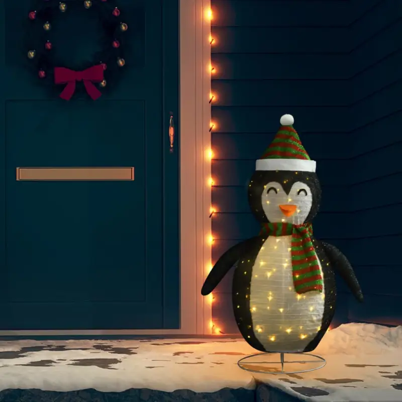 Kerstverlichting Pinguïn met Dikke Stof en Lange Verlengkabel
