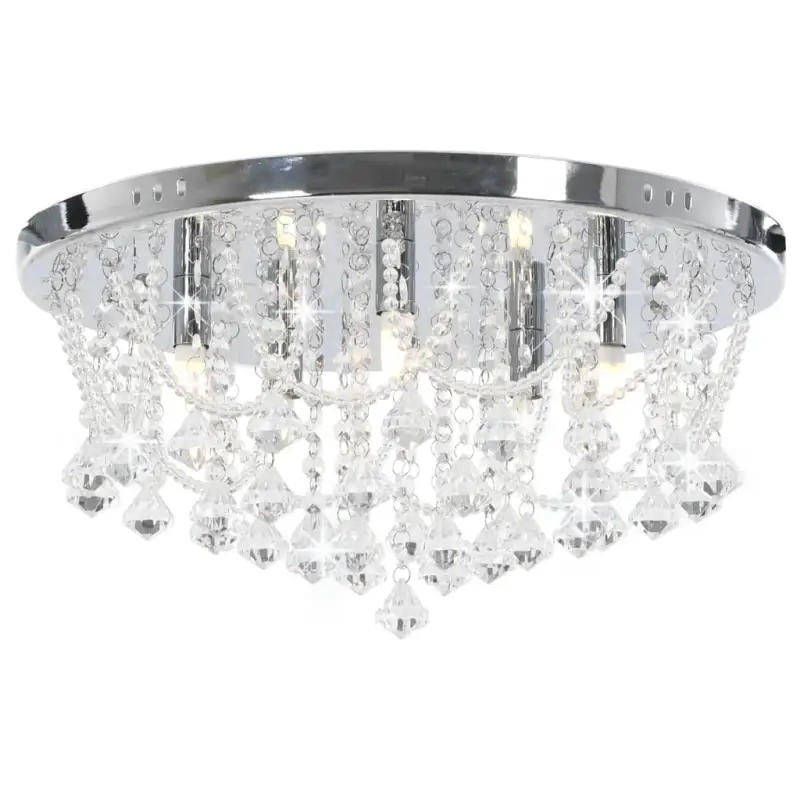Elegante plafondlamp met kristallen en glinsterende kralen