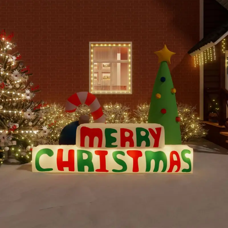 Merry Christmas opblaasbare decoratie met ingebouwde ventilator