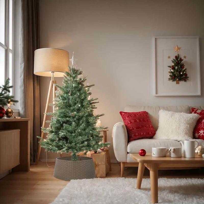 vidaXL Kerstboomrok Ø56x23 cm kunststof wit