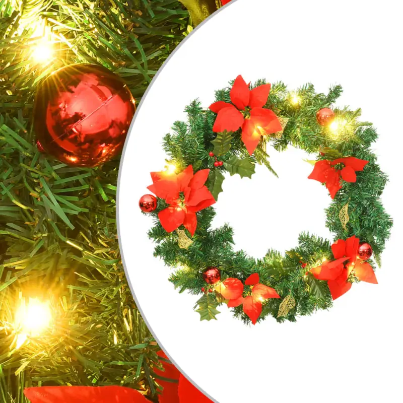 Kerstkrans voor binnen en buiten met feestelijke verlichting