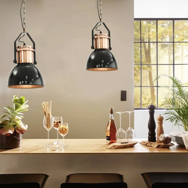 vidaXL Plafondlampen 2 st rond E27 zwart