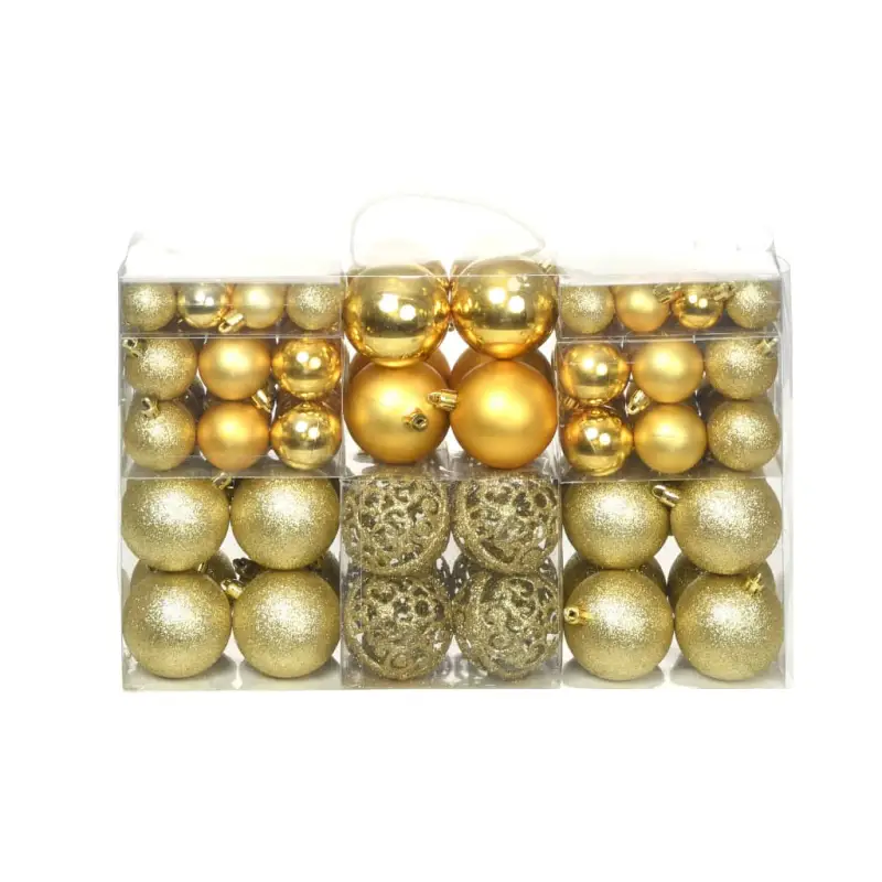 Kerstballen decoratie met levering bevat in 3 maten voor feestdagen