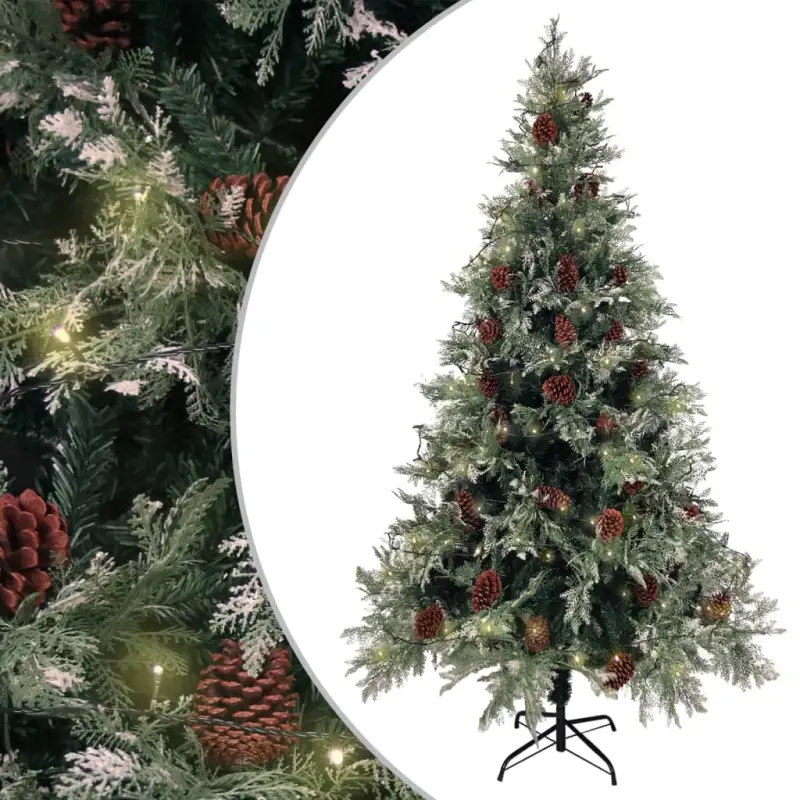 Scharnierende kerstboom met LED en PVC en PE takken