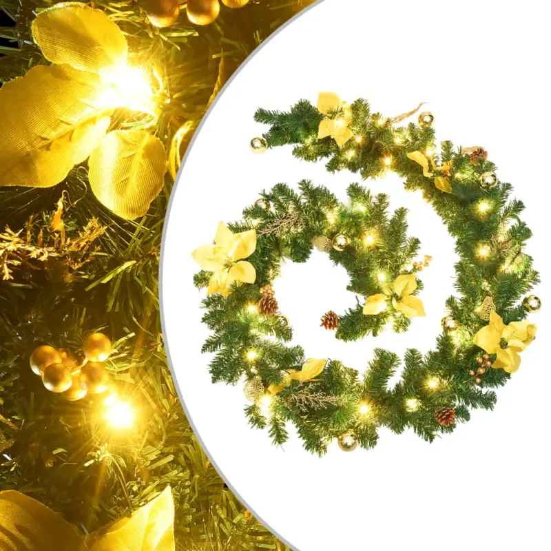 Kerstverlichting met gouden slinger voor binnen en buiten
