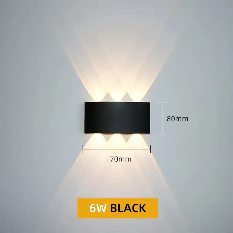 High Brightness Aluminum LED Outdoor Wall Light - 2/12W, IP65 Waterproof