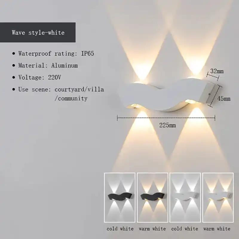 220V Symbol-Shaped LED Wall Light - COB LED, IP65 Waterproof, Aluminum Body