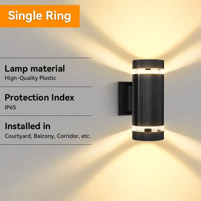 E27 LED Outdoor Wall Light - IP65 Waterproof, Adjustable Bulb Color