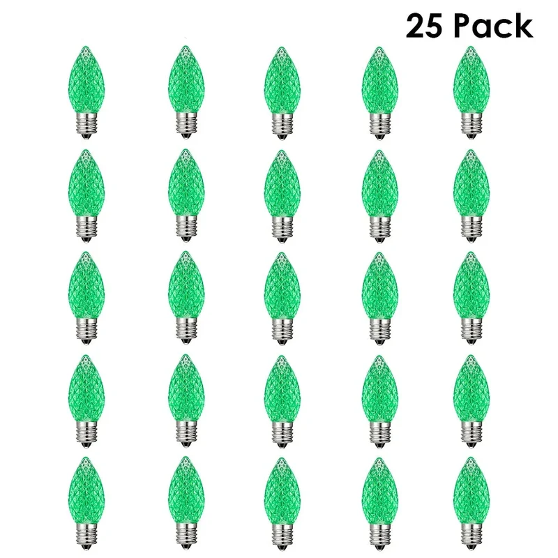 C7 Strawberry LED Replacement Bulbs - E12 Base, Multicolor, 0.6W