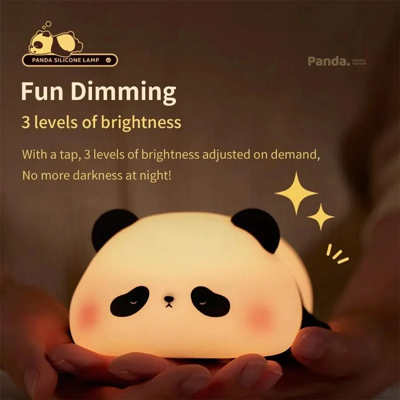 Cute Silicone LED Night Light for Kids - Panda/Sheep/Rabbit, Touch Control, USB Rechargeable