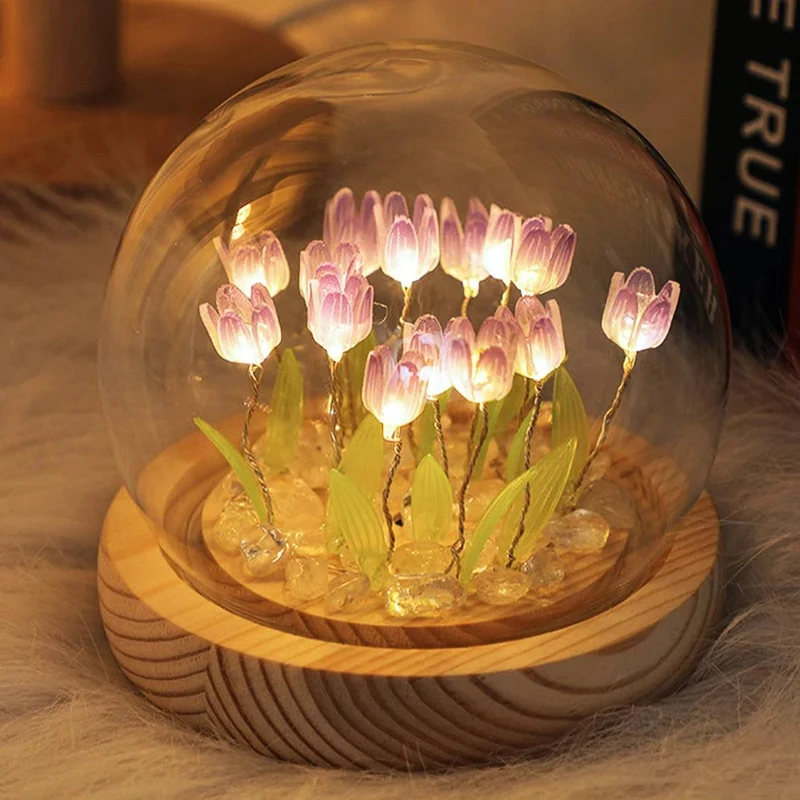 DIY Tulip LED Night Light - Battery Operated, Handmade Flower Lamp