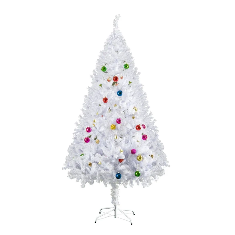Witte kunstkerstboom 180cm – compleet met kerstballen & decoratie