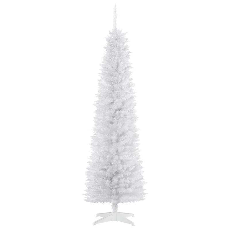 Smalle witte kunstkerstboom 180 cm voor smalle ruimtes
