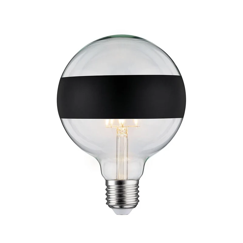 E27 6,5W LED Globe Ringspiegel Dimmbar 2700K Schwarz-Matt