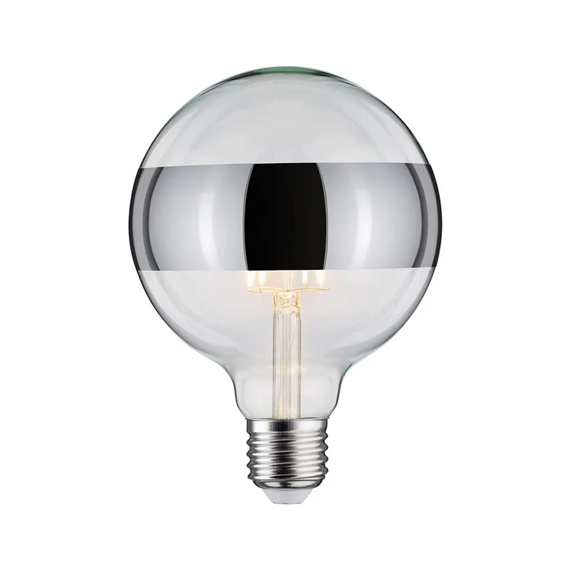 E27 6,5W LED Globe Ringspiegel Dimmbar 2700K Silber