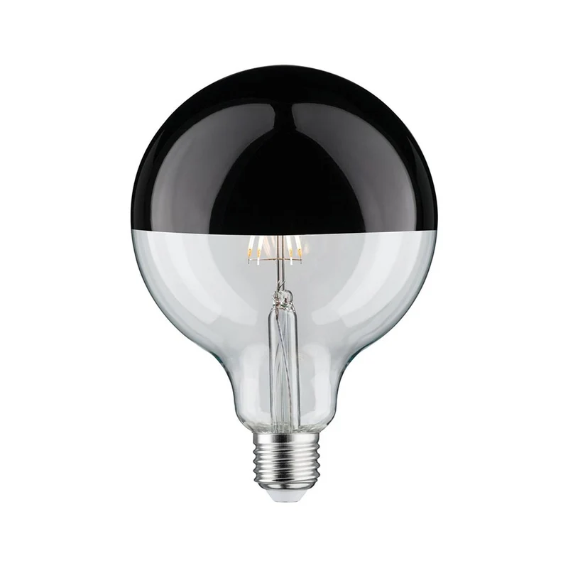 E27 6,5W LED Globe Kopfspiegel Schwarz, Chrom Dimmbar 2700K