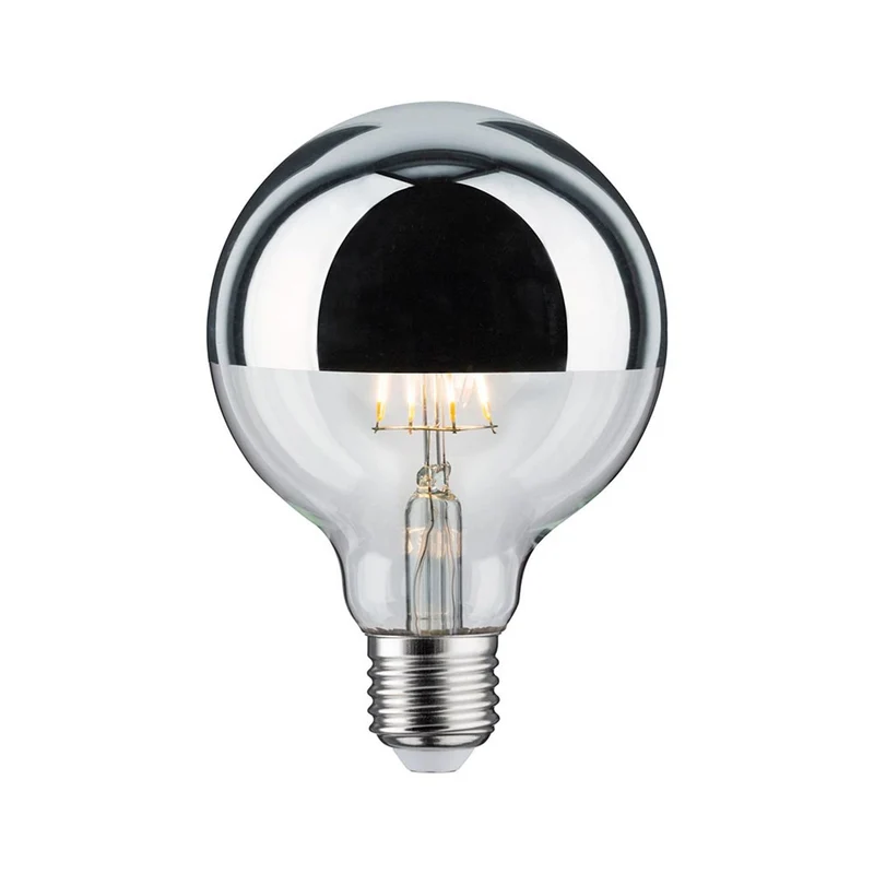 E27 6,5W LED Globe Kopfspiegel Dimmbar 2700K Silber