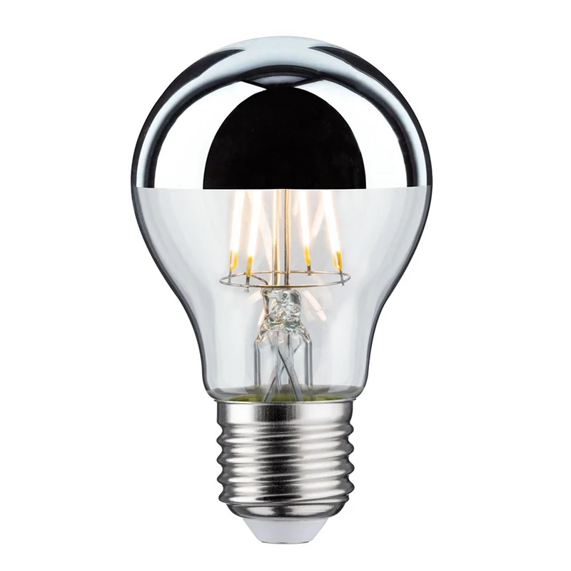 E27 6,5W LED Birne Kopfspiegel 2700K Silber