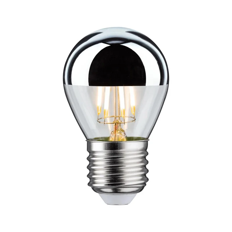 E27 4,8W LED Tropfen Kopfspiegel 2700K Silber