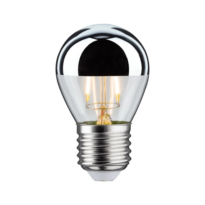 E27 2,6W LED Tropfen Kopfspiegel 2700K Silber