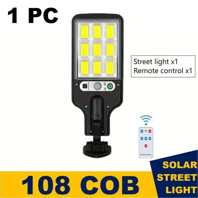 Solar LED Outdoor Wall Light - Motion Sensor, 3 Lighting Modes, IP65 Waterproof