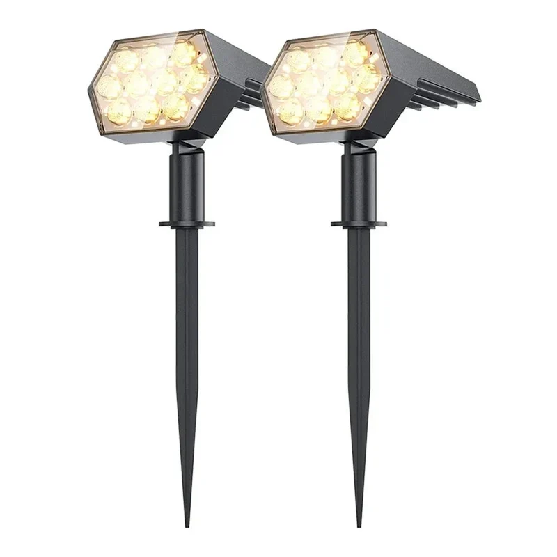 2200mAh 92 LED Outdoor Solar Spotlight - 3 Modes, IP67 Waterproof, Auto On/Off