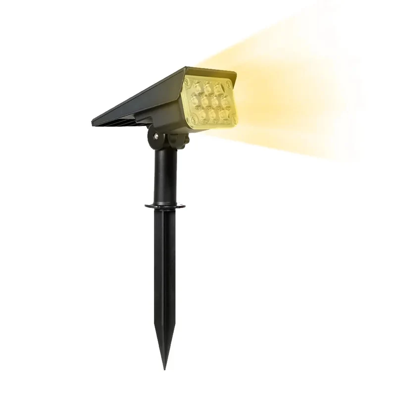 Super Bright Solar LED Garden Spotlight - Adjustable CCT, Dual Modes, IP65 Waterproof