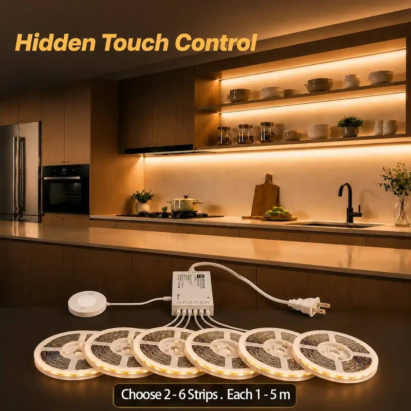 Hidden Touch Sensor COB LED Strip Light Kit