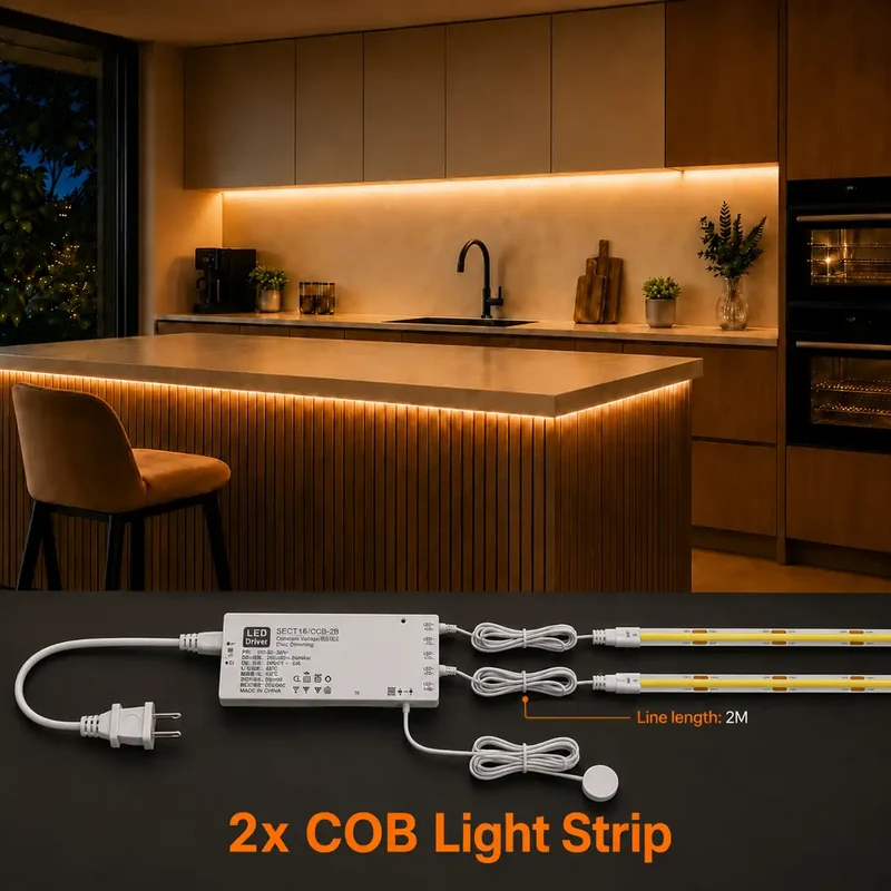 Hidden Touch Sensor COB LED Strip Light Kit