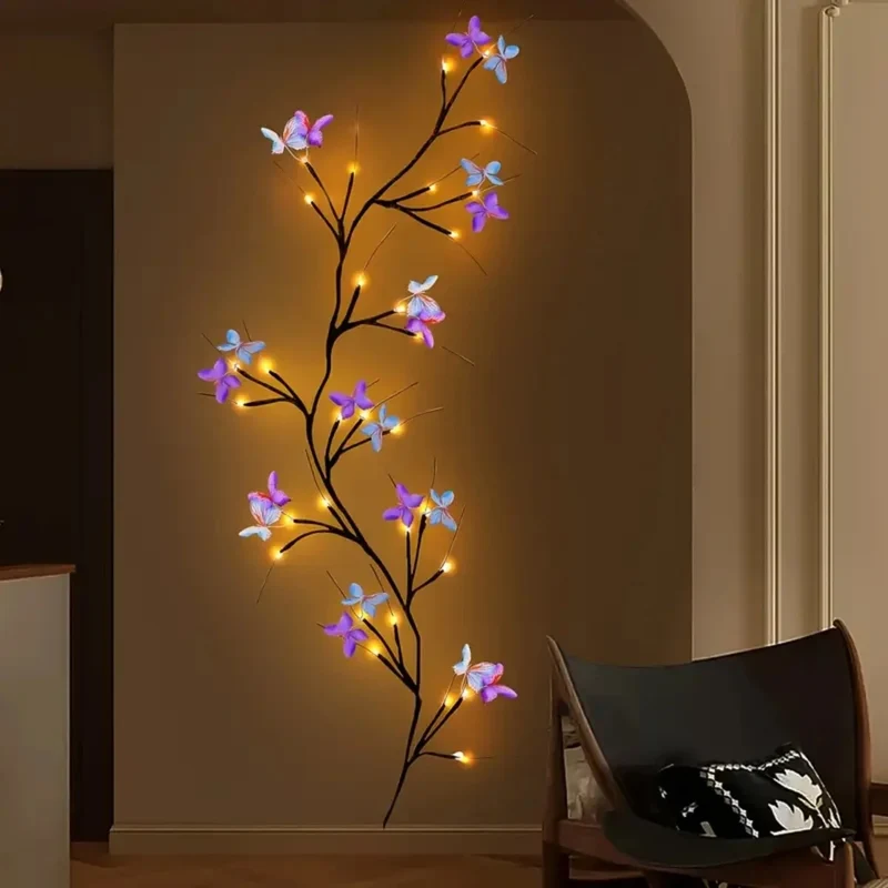 8 Modes Enchanted Willow Vine Light LED Light - 8 Modes, USB Powered Butterfly Design