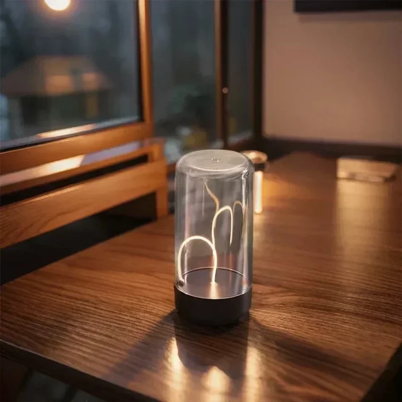 Magnetic Flexible Filament Table Lamp - Portable, Touch Dimmable, USB Rechargeable